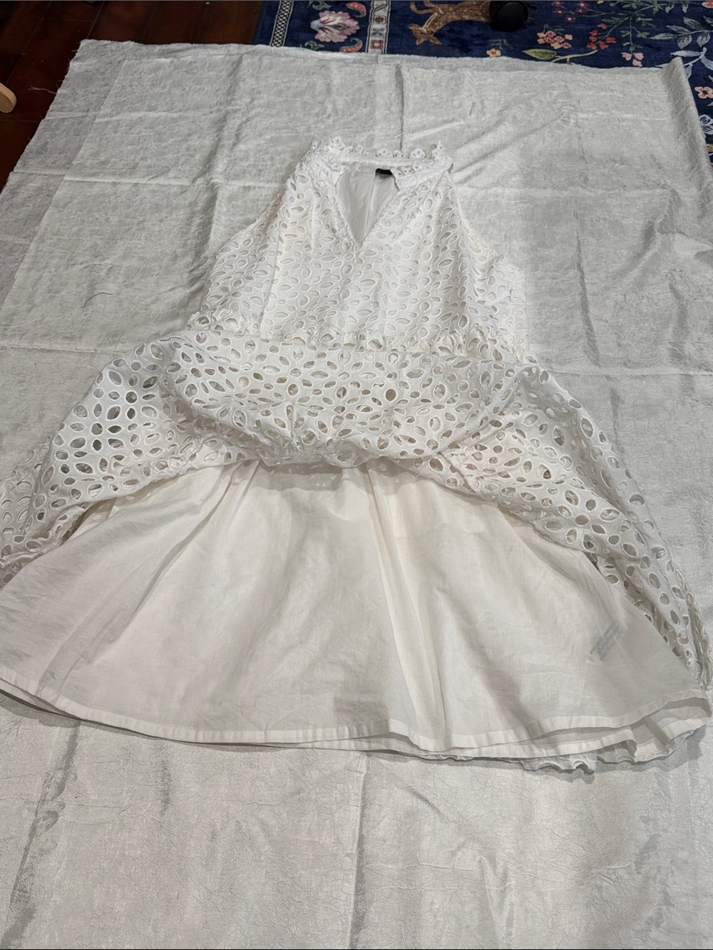 J.Crew White Eyelet Halter Dress Embroidered Summer Mini Dress Size S - Picture 12 of 15
